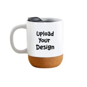 Custom 15 oz Cork Base Ceramic Mug with Lid
