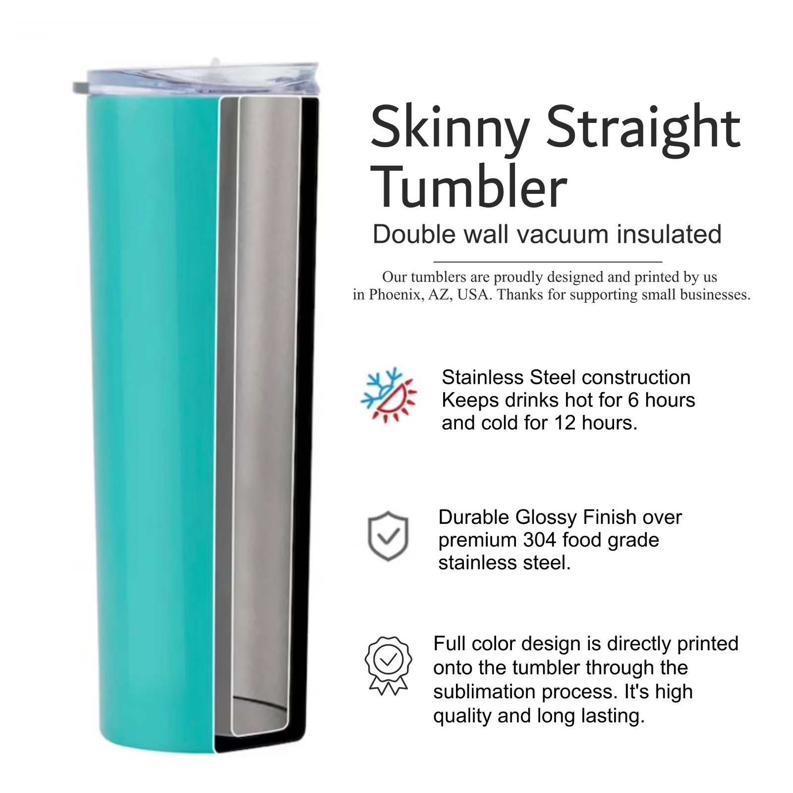 Custom 30 oz Insulated Skinny Straight Tumbler - Image 6
