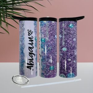 Purple Glitter-Gems Tumbler