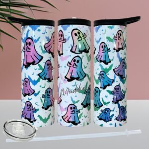 Pastel “Flipping Ghosts” Tumbler – Spooky Humor Drinkware