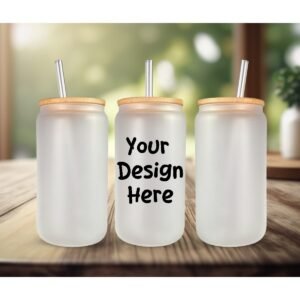 Custom 16 oz Frosted Glass Can Tumbler
