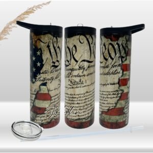 Personalized "We The People" American Flag Patriotic Tumbler