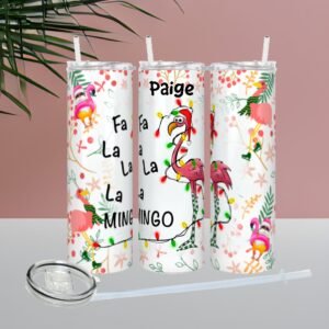 Christmas Flamingo Personalized Holiday Tumbler