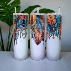 Boho Feather Stainless Steel Tumbler