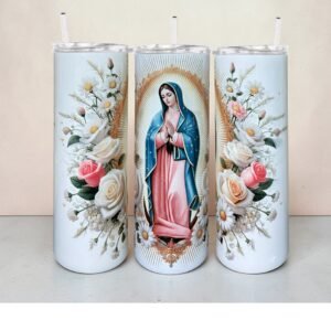 Our Lady of Guadalupe Floral Skinny Tumbler I