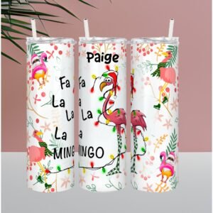 Christmas Flamingo Personalized Holiday Tumbler